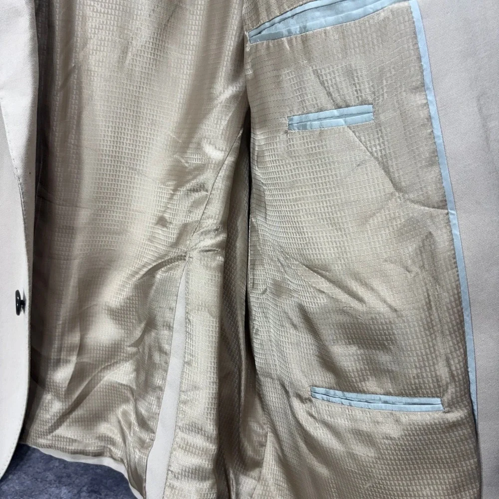 Emporio Armani G Line Beige Blazer Jacket Mens 58R Travel Business Casual